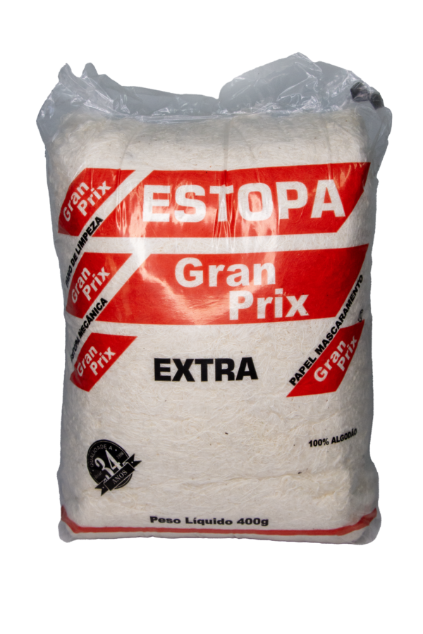 ESTOPA BRANCA P/ POLIMENTO E LIMPEZA 400g
