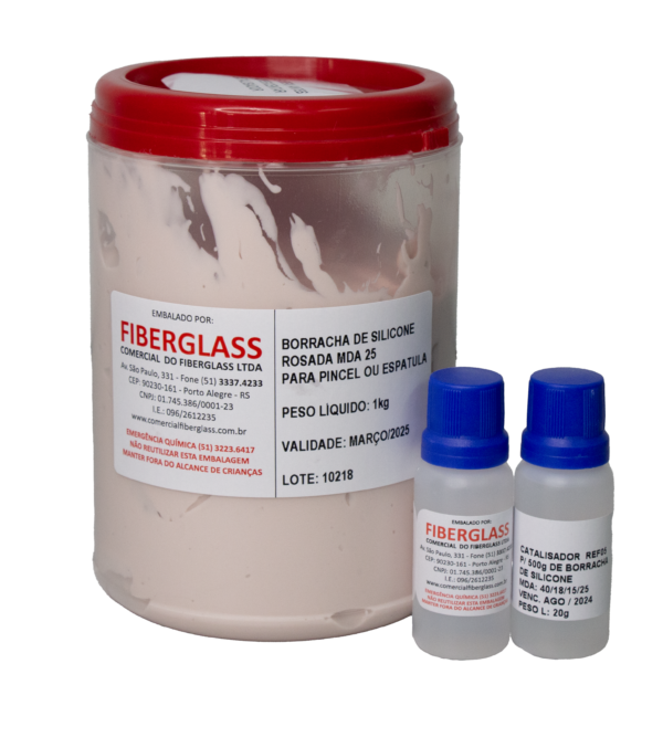 BORRACHA SILICONE ROSA MDA25 - (1kg) - P/ PINCEL OU ESPATULA